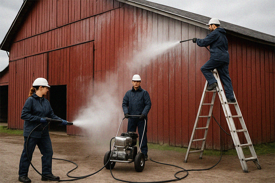 Professional exterior cleaning with eco-friendly methods