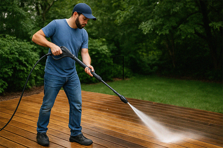 Professional cleaning team removing growth from home exterior
